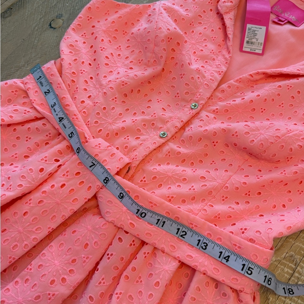 Lilly Pulitzer Shelona Coral Neon Sunburst Dress 10 - Picture 8 of 12